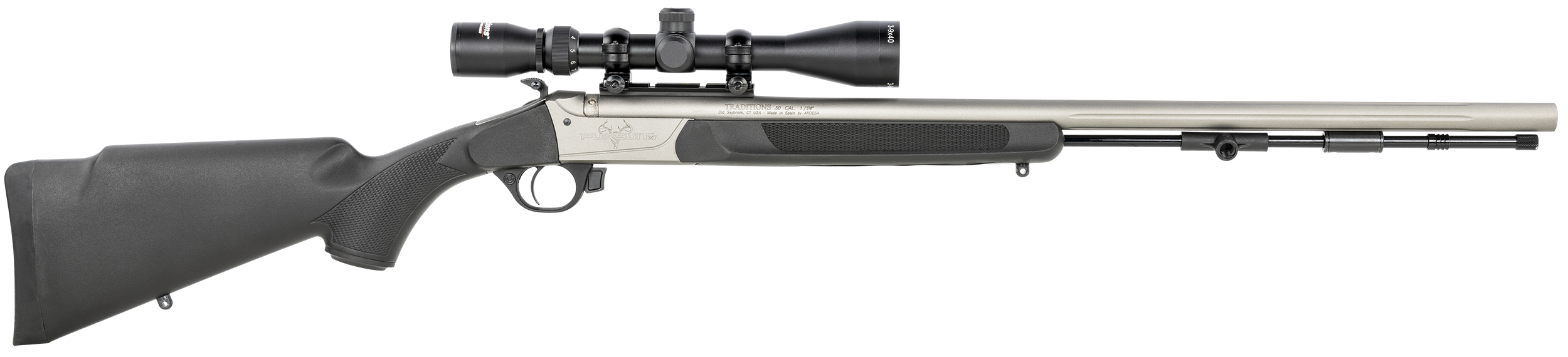 Traditions Pursuit, Trad R574110440    Pursuit Xt Scp 50cal 26" Bk/ss