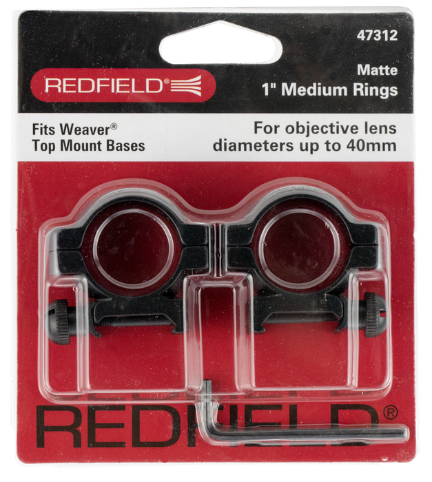 Redfield Mounts Aluminum, Red 47312 Alum Rings 1in Med Matte