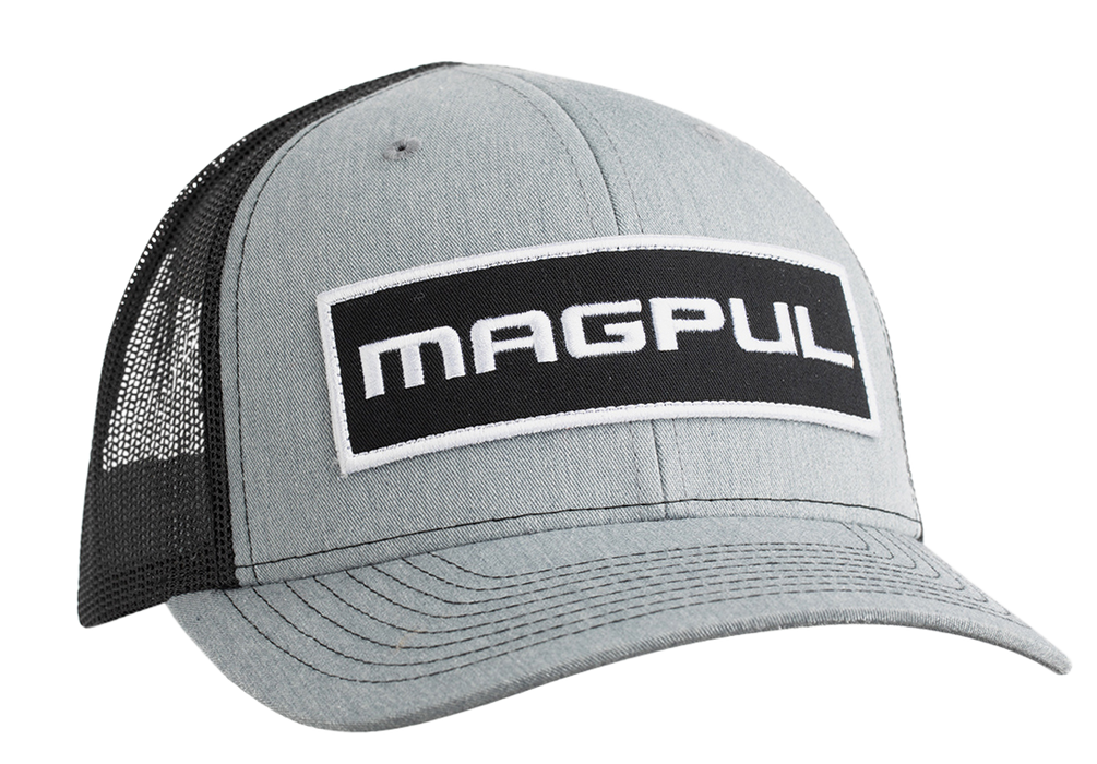 Magpul Industries Corp Wordmark Patch, Magpul Mag1104-032 Wordmark Ptch Trckr Hat Gry/blk