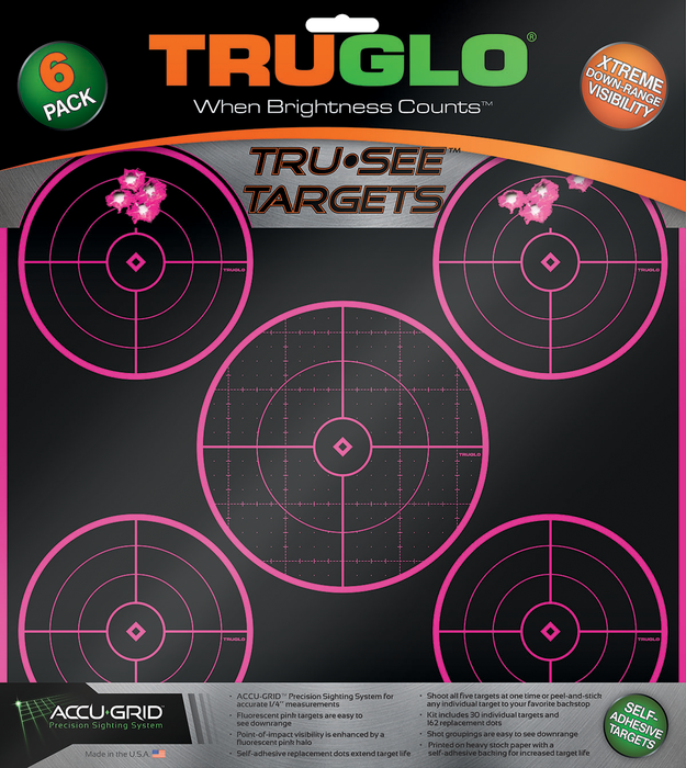 Truglo Tru-see, Tru Tg-11p6      Tru-see Tar Pnk 5bull  6pk