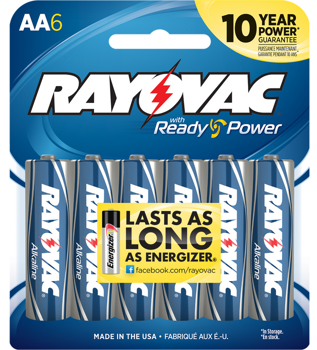 Rayovac Aa, Ray 815-6f    Alk Aa  Card Battery 6pk