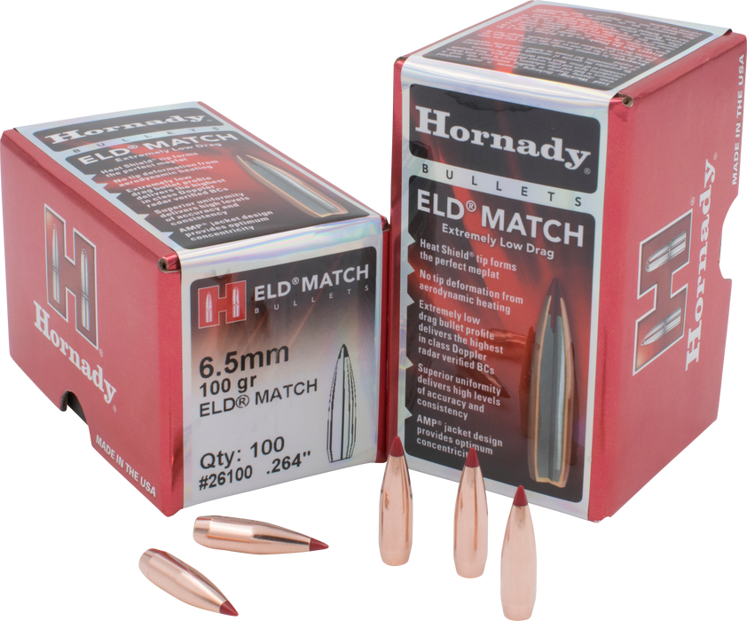 Hornady Eld Match, Horn 26100  Bull .264 100 Eld-m             100/25