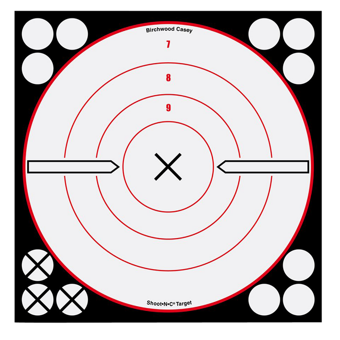 Birchwood Casey Shoot-n-c, Bir 34802 Shoot-n-c 8"  X-bullseye Wht/blk     6pk