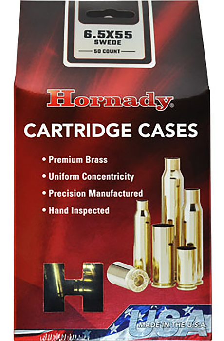 Hornady Unprimed Cases, Horn 86263   Unp Case 6.5x55                  50/5