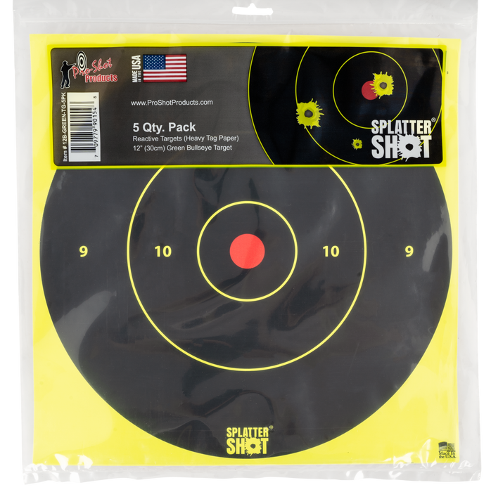 Pro-shot Splattershot, Proshot 12b-green-tg-5pk 12" Splatter Bullseye Grn