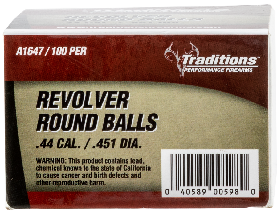 Traditions Revolver, Trad A1647    Revlvr Round Ball .451  100