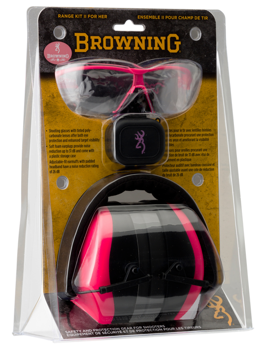 Browning Range Kit, Brn 126373  Range Kit(muffs/earplugs/glasses) Pink