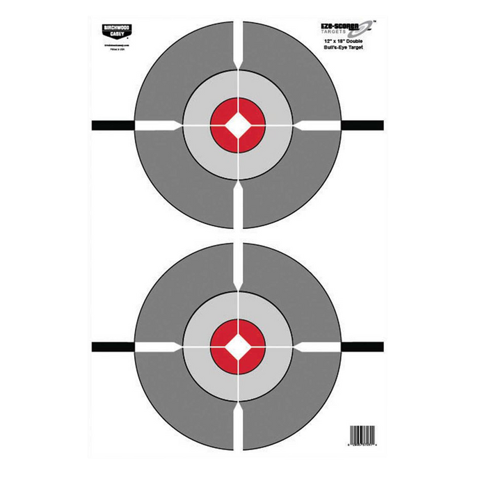 Birchwood Casey Eze-scorer, Bir 37207 Eze-scorer 12x18 Dbl Bullseye       10pk