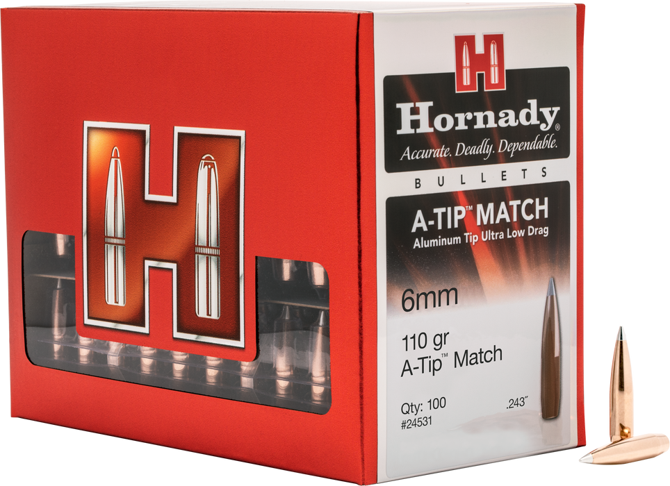 Hornady A-tip, Horn 24531  Bull .243 110 A-tip Match       100/10