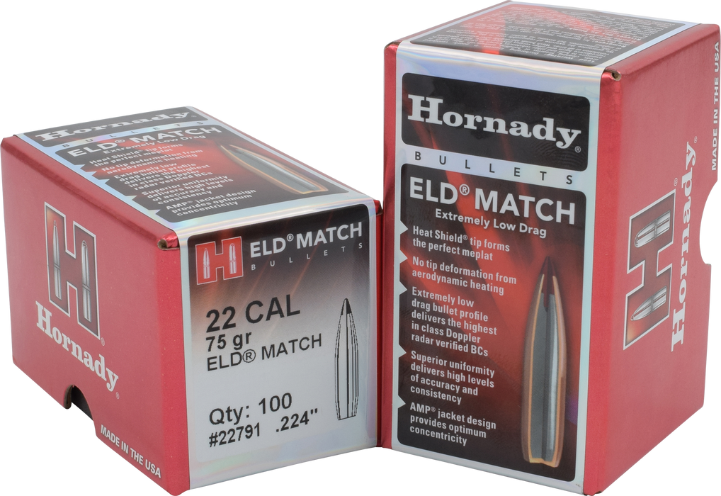 Hornady Eld Match, Horn 22791  Bull .224  75 Eld-m             100/25