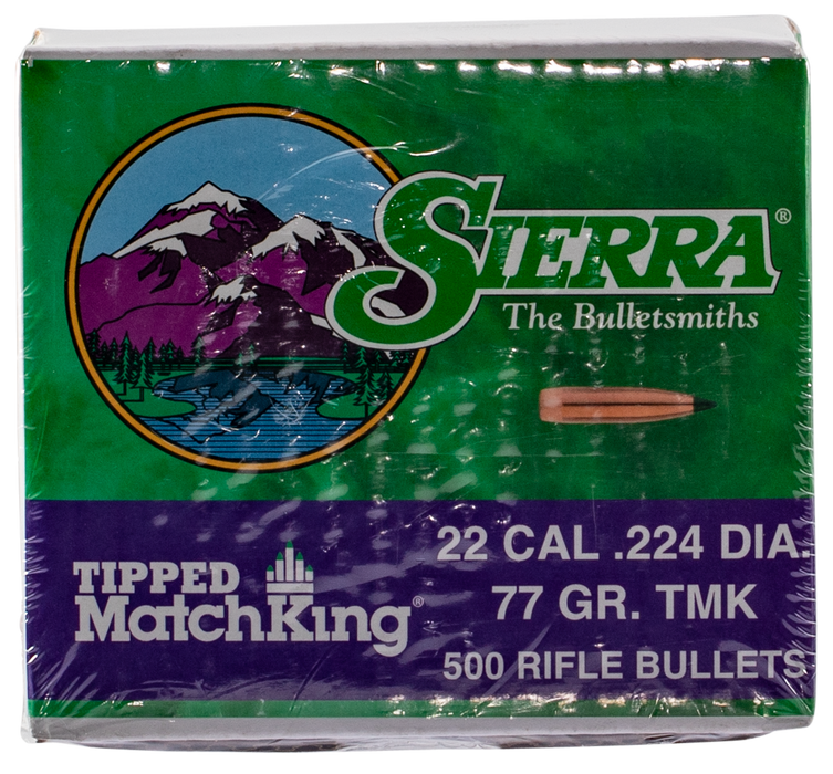Sierra Tipped Matchking, Sierra 7177c .224  77 Tipped Mk                500