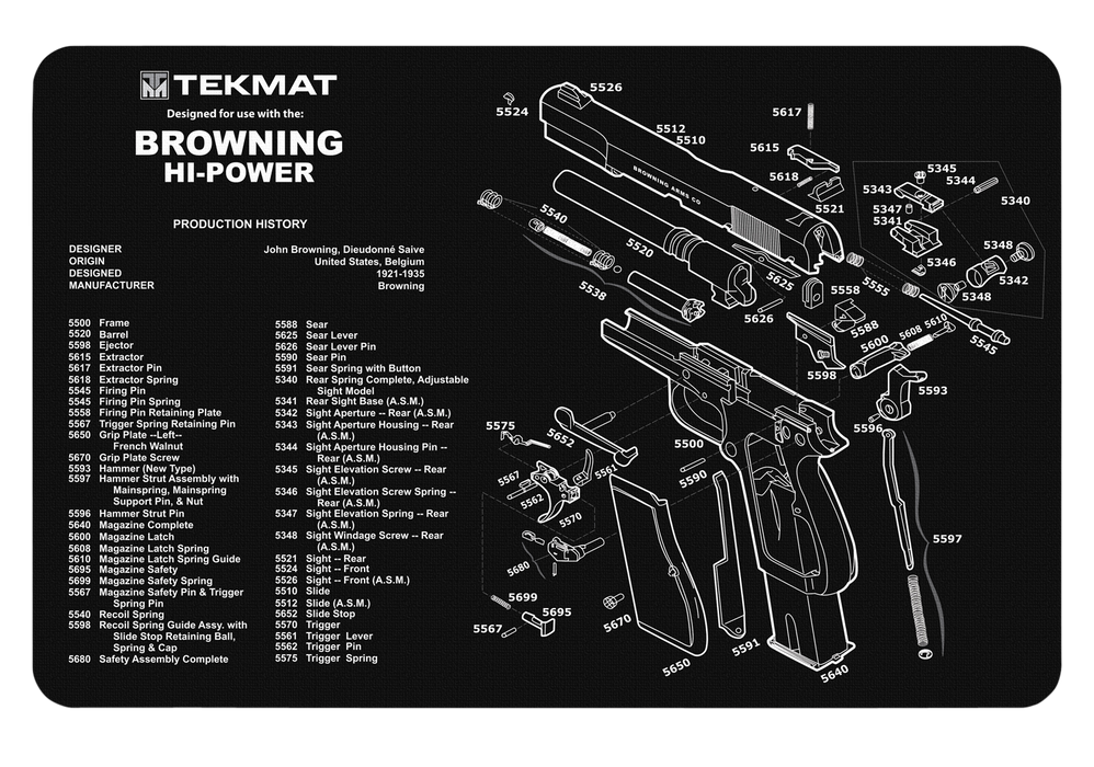 Beck Tek, Llc (tekmat) Original Cleaning Mat, Tekmat Tekr17browninghp Browning High Power