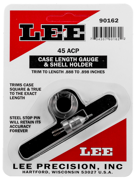 Lee Case Length Gauge, Lee 90162 Gauge/holder 45 Acp