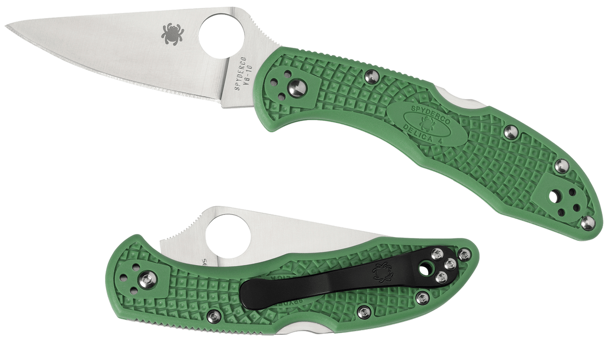 Spyderco Delica 4, Spy C11fpgr    Delica Flt Grd Grn     Pln