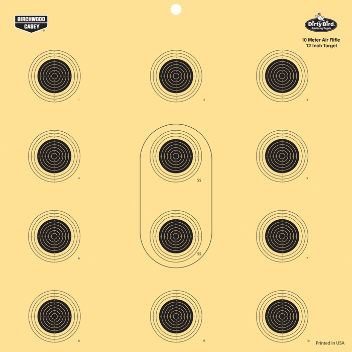 Birchwood Casey Dirty Bird, Bir 35024 Dirtybird 12"  10meter Air Rifle    12pk