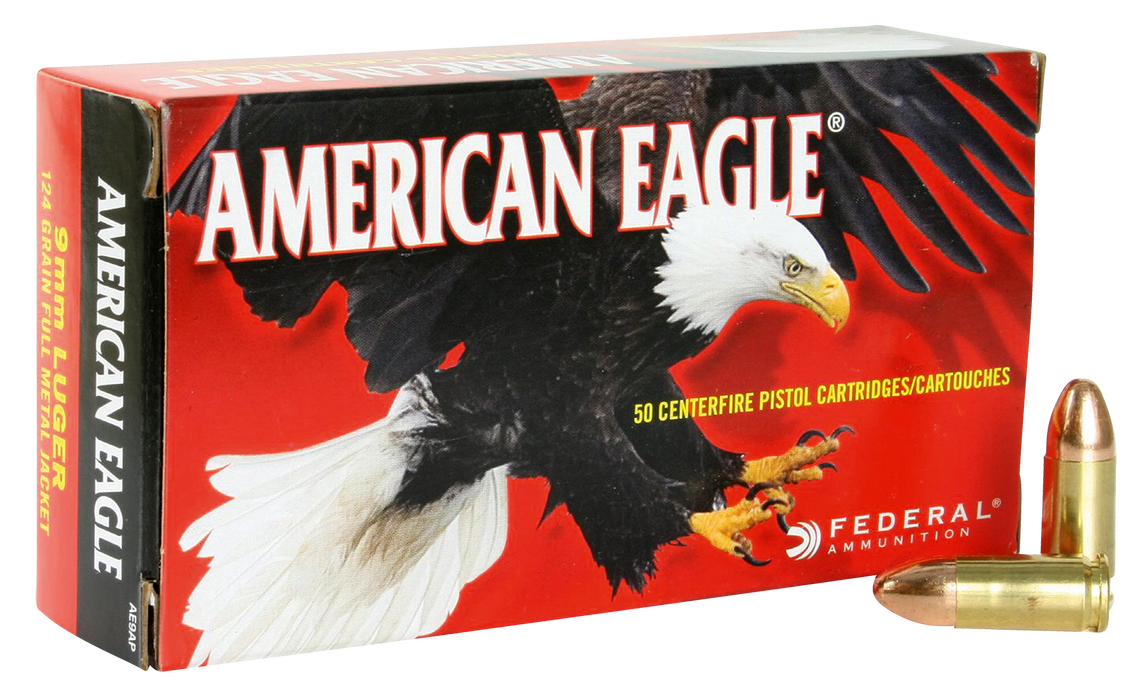 Federal American Eagle, Fed Ae9ap        9mm Lug   124 Fmj         50/20