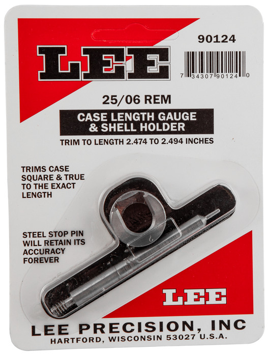 Lee Case Length Gauge, Lee 90124 Gauge/holder 25/06 Rem