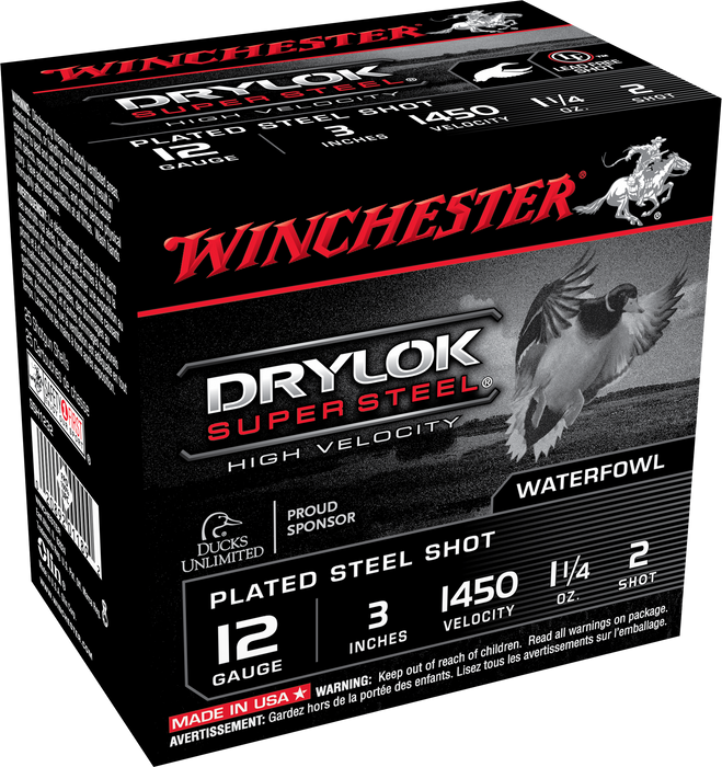 Winchester Ammo Drylock Super Steel, Win Ssh1232    Supreme Hv    Stl 1 1/4 3in 25/10