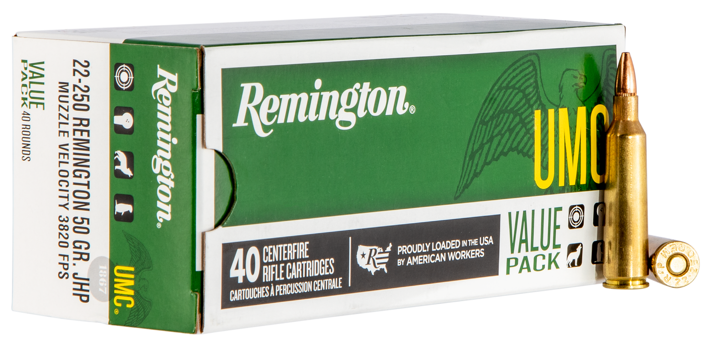 Remington Ammunition Umc, Rem 23783 L22504b   Umc 22250  Vp   50 Jhp  40/10