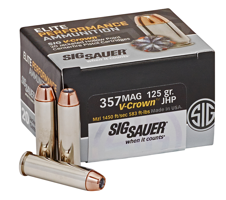 Sig Sauer Elite V-crown, Sig E357m1-20     357     125 Jhp Vcrwn 20/10