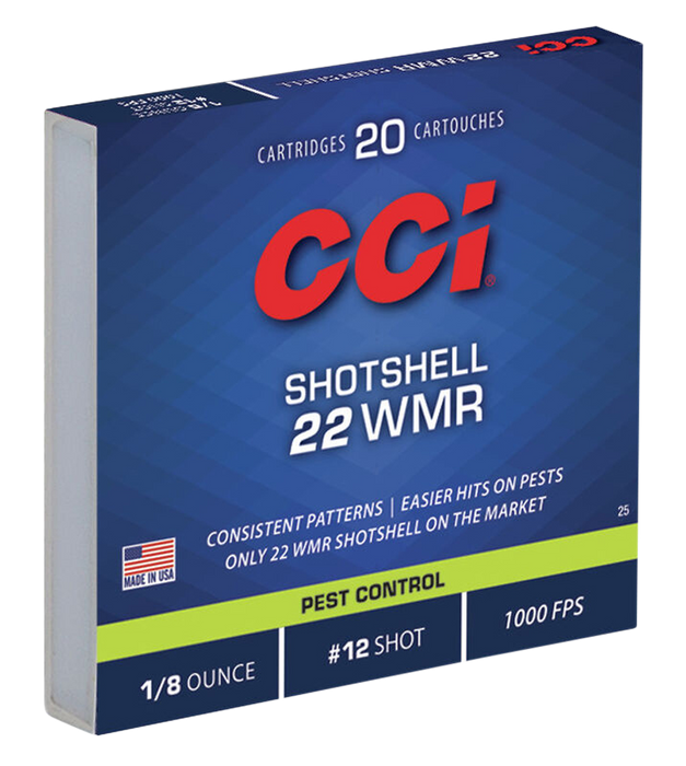 Cci Pest Control, Cci 0025    22 Wmr Shotshell #12           20/100