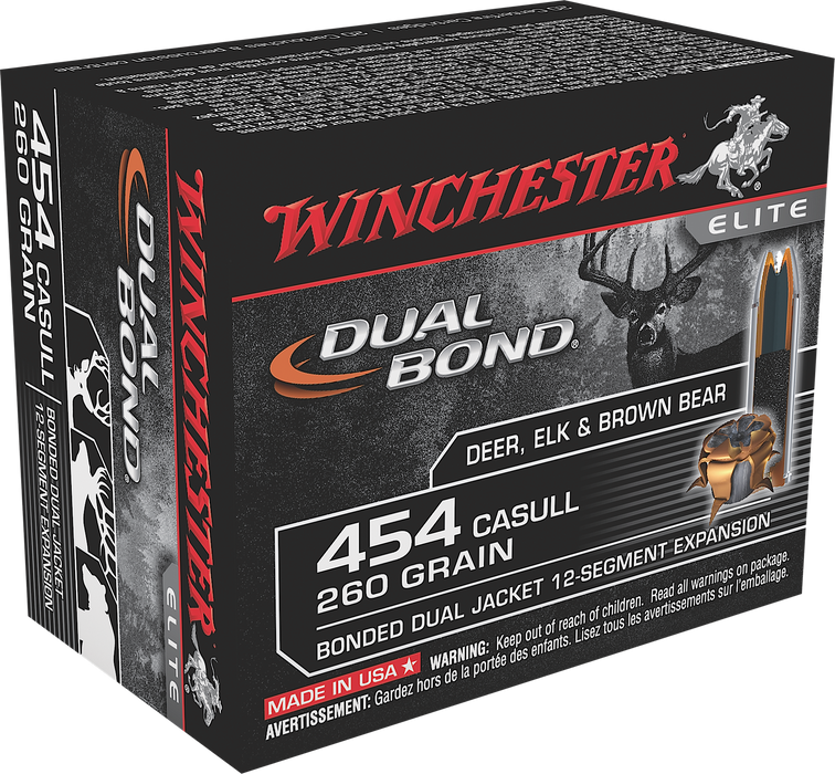 Winchester Ammo Dual Bond, Win S454db    454cas   260 Db        20/10