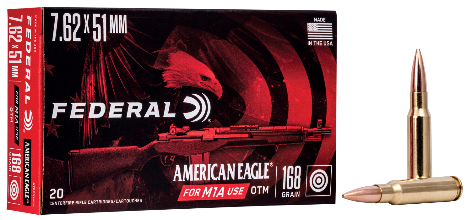 Federal American Eagle, Fed A76251m1a      7.62x51 168 Otm         20/10