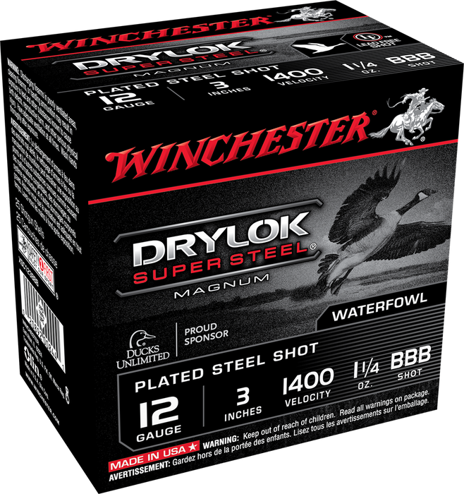 Winchester Ammo Drylock Super Steel, Win Xsc123bbb  Plated    3mg Stl    25/10