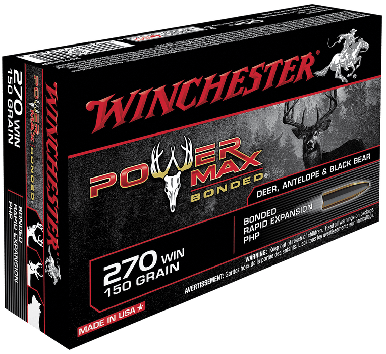 Winchester Ammo Power Max Bonded, Win X2704bp       270    150pmb      20/10