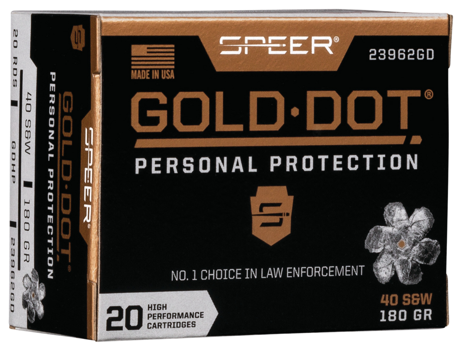 Speer Ammo Gold Dot, Speer 23962gd Gold Dot 40s    180 Hp        20/10