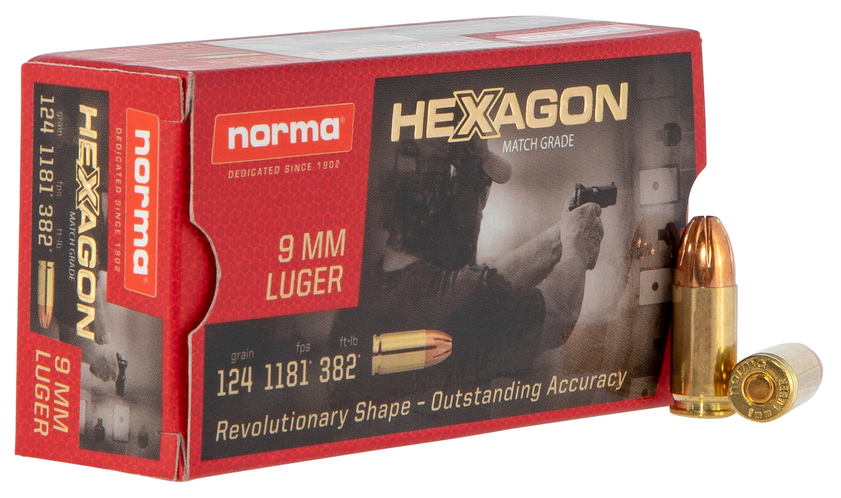 Norma Ammunition (ruag) Hexagon, Norma 299140050 9mm            124 Hexagon   50/20