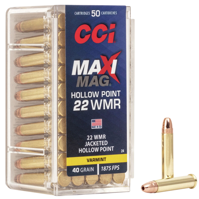 Cci Varmint, Cci 0024  22 Wmr Hp Maxi-mag                50/40