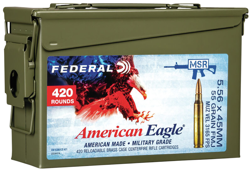 Federal American Eagle, Fed Xm193bk420ac1x 5.56     55 Fmjbt 420rd *can*