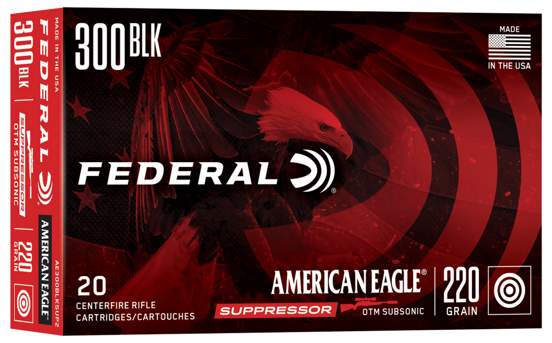 Federal American Eagle, Fed Ae300blksup2   300bo    220 Otm        20/25
