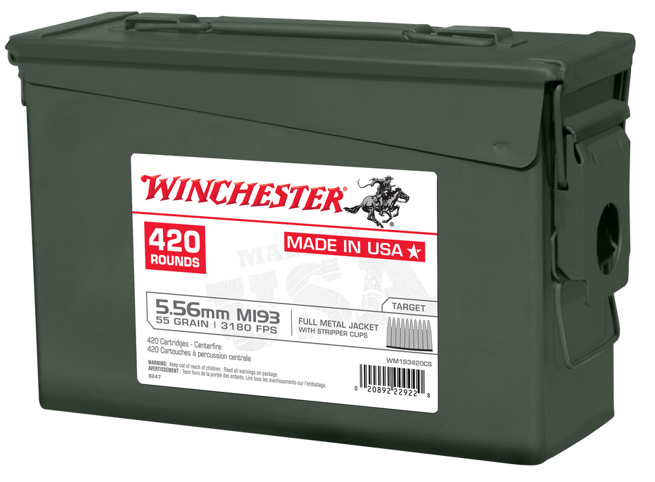 Winchester Ammo Usa, Win Wm193420cs 5.56       55 Fmj     420/2  *case*