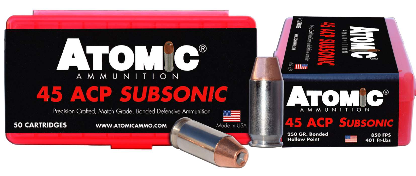 Atomic Pistol, Atomic 00439 45acp       250 Subsonic        50/10