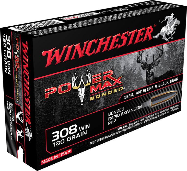 Winchester Ammo Power Max Bonded, Win X3086bp       308    180pmb      20/10