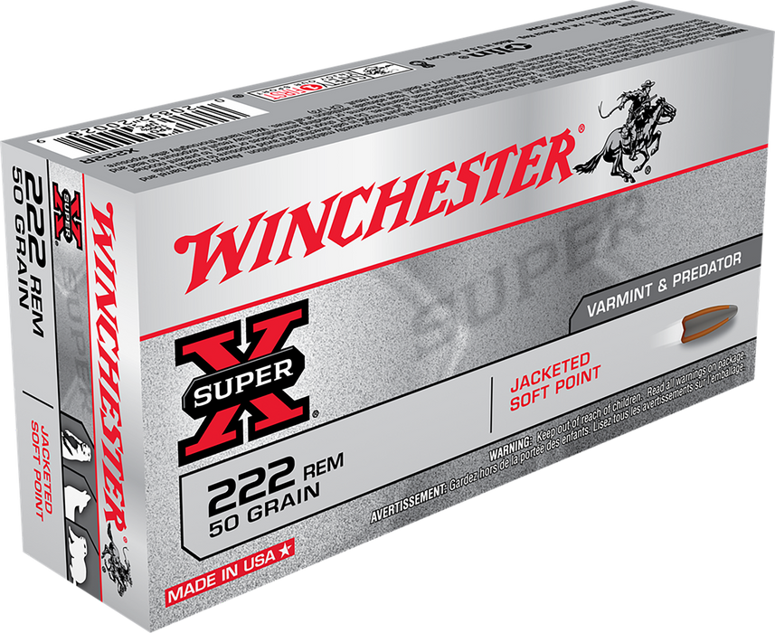 Winchester Ammo Super X, Win X222r         222rem  50psp      20/10