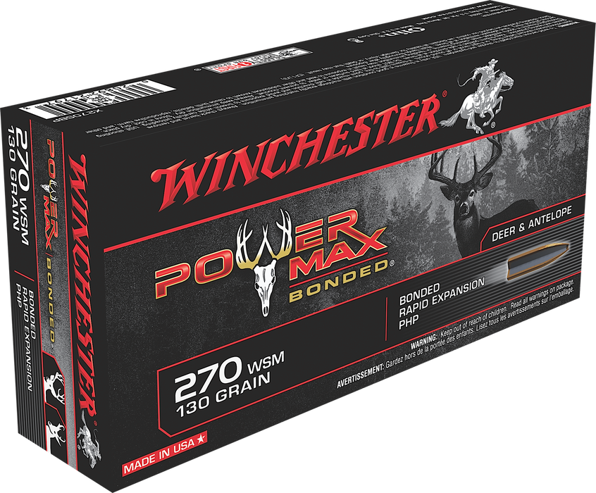 Winchester Ammo Power Max Bonded, Win X270sbp       270wsm 130pmb      20/10