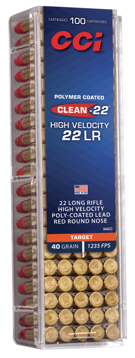 Cci Clean-22, Cci 944cc 22 Lr Hv   40 Lrn Red Polycoat   100/50