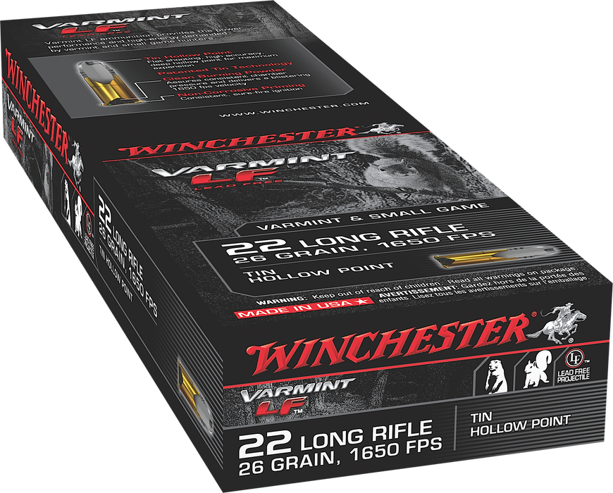 Winchester Ammo Varmint Lf, Win X22lrhlf  22lr       26 Hp Lf    50/40