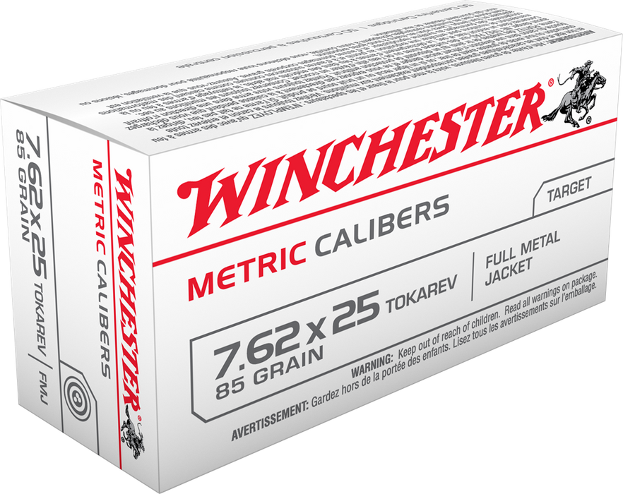 Winchester Ammo Usa, Win Mc762tok  7.62x25tok  85 Fmj Met 50/30