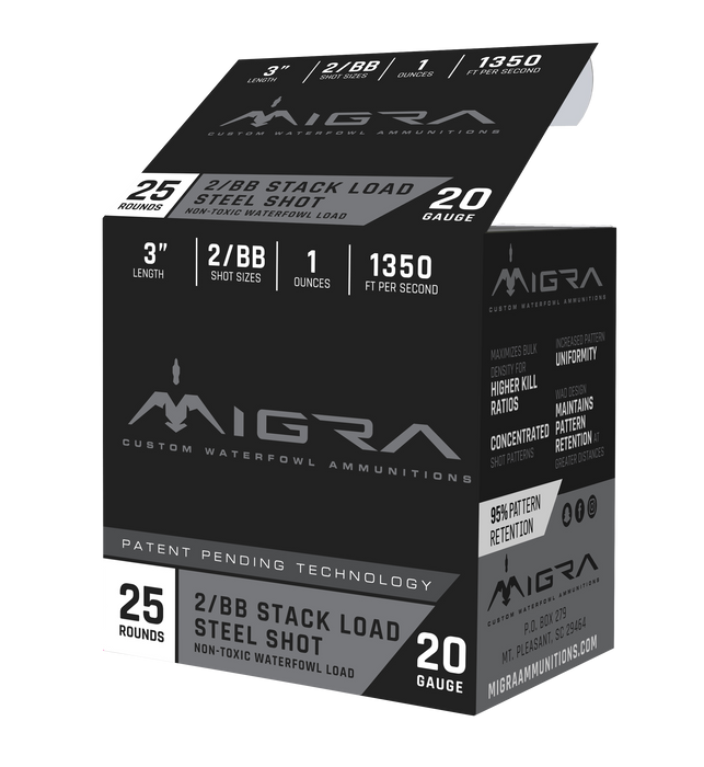 Migra Ammunition Combinational, Migra M20s2bb   Staxd           20 3in  2-bb 25/10