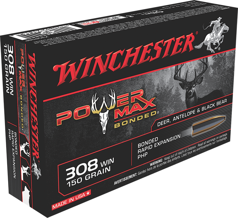 Winchester Ammo Power Max Bonded, Win X3085bp       308    150pmb      20/10