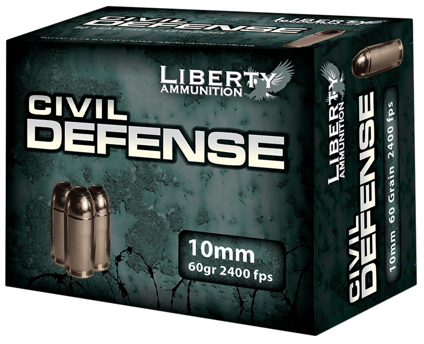 Liberty Ammunition Civil Defense, Liberty La-cd-10-032   10mm 60gr 20/10