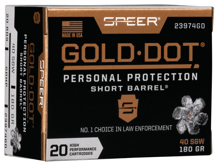 Speer Ammo Gold Dot, Speer 23974gd Gold Dot 40s    180 Hp Sb     20/10