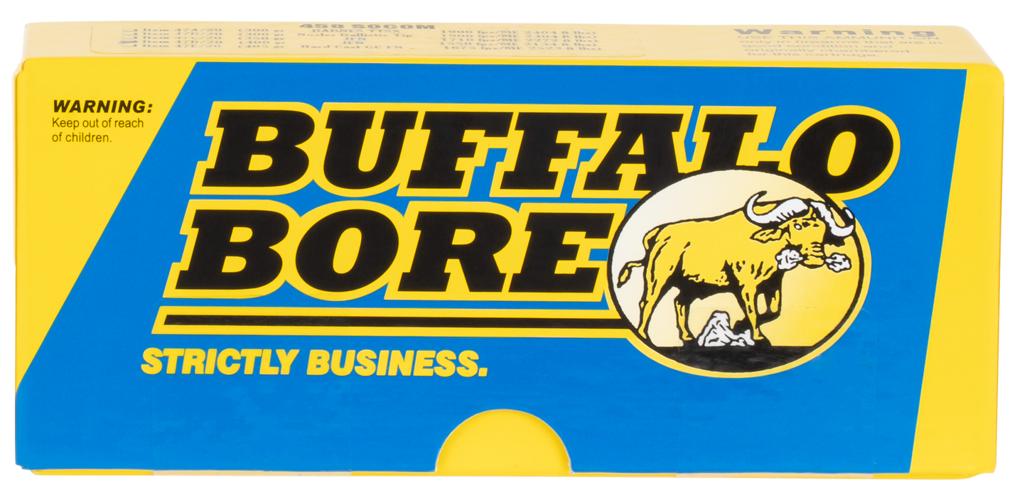 Buffalo Bore Ammunition Hunting & Sniping, Bba 47d/20 458 Socom 400g Jfn    20/12