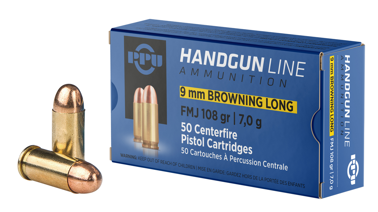 Ppu Handgun, Ppu Pph9bl      9mm Brn Long 108 Fmj         50/20