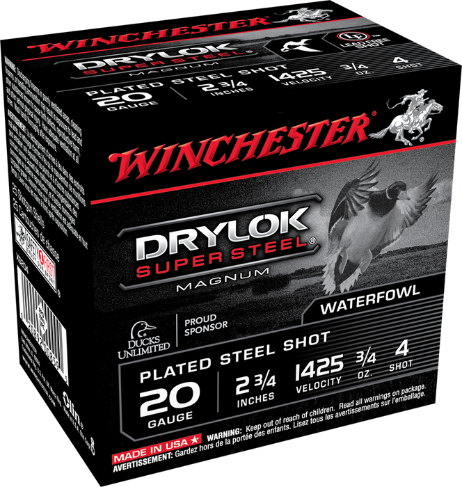 Winchester Ammo Drylock Super Steel, Win Xs204      2.75     3/4  Stl    25/10