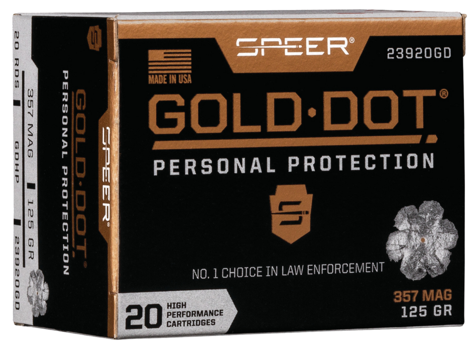 Speer Ammo Gold Dot, Speer 23920gd Gold Dot 357mag 125 Hp        20/10